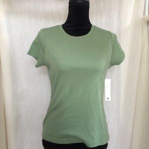 St Johns Bay Pale round neck Green Cotton Tee shirt PS
